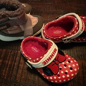 Minnie Mouse Red Polka Dot Kids Crocs with Comfort Insole And N8KE Boots